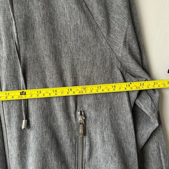 Calvin Klein Gray Lightweight Zip-Front Jacket Ruffle Hem Women’s S/M NWOT - Picture 6 of 10